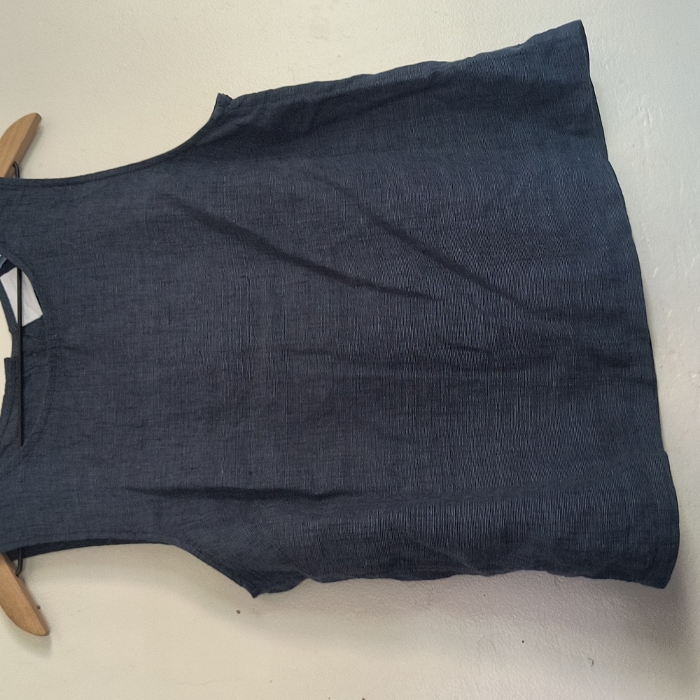 Martha Stewart 100% Linen Blue Sleeveless Women's Top Sz Med Women - Picture 11 of 13